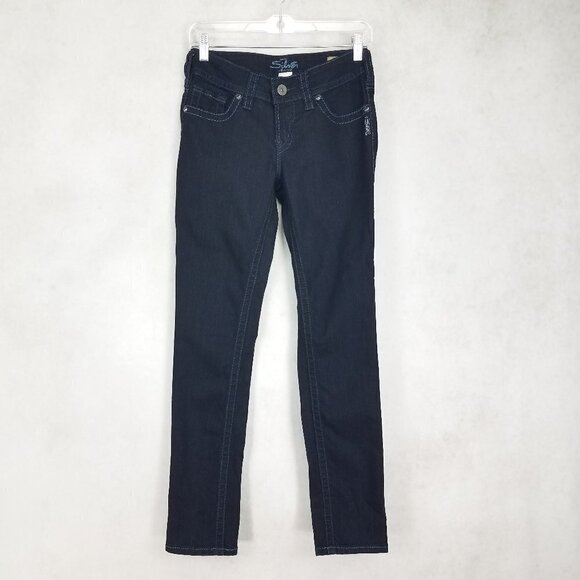 Silver Jeans Denim - Silver Jeans 26x31 Skinny Suki Denim Jeans in Dark Blue Wash